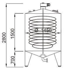 Behälter 2.500 Liter aus V2A, gebraucht, einwandig